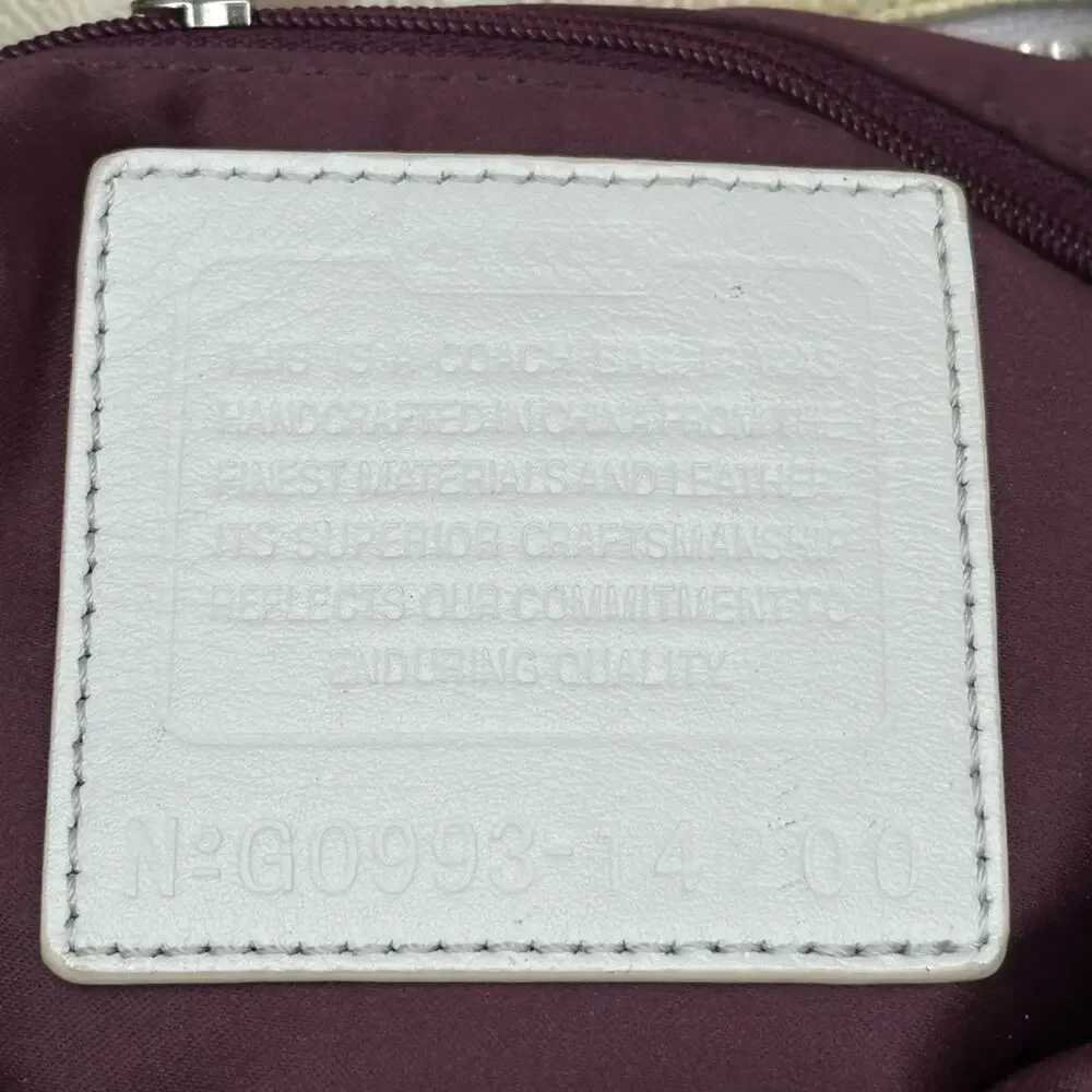 Vintage Coach Cream Leather Shoulder Bag